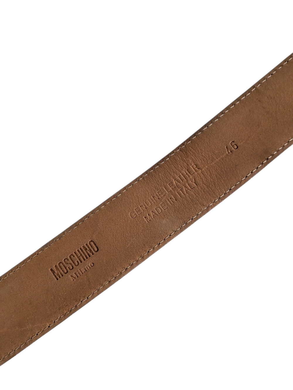 Moschino White Leather Logo Belt - Picture 9 of 11